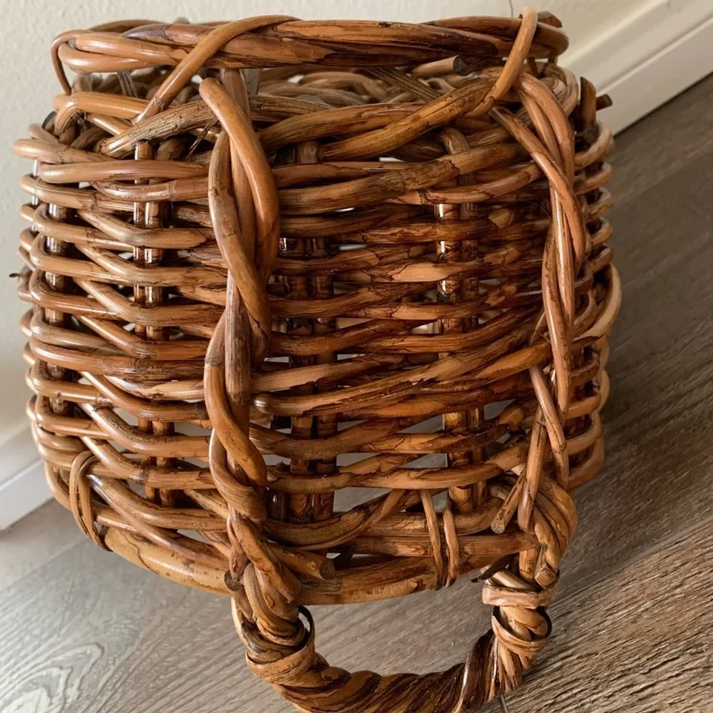 Handcrafted Brown Wicker Basket